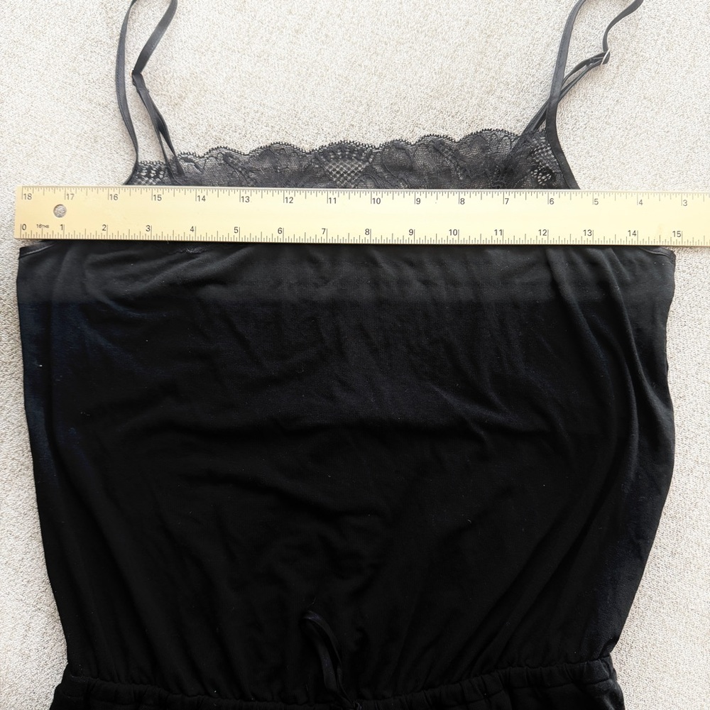 🖤 Victoria’s Secret Black Heavenly Modal Lace Trim Square Neck Romper XS - Picture 7 of 9